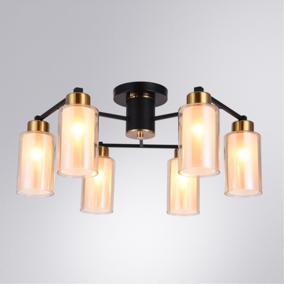 Люстра потолочная Arte Lamp A7027PL-6BK LEO под лампы 6xE14 40W