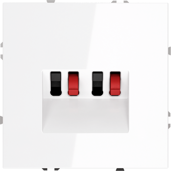 Розетка акустическая встраиваемая VOLTUM S70 4-местная, (белый глянцевый)