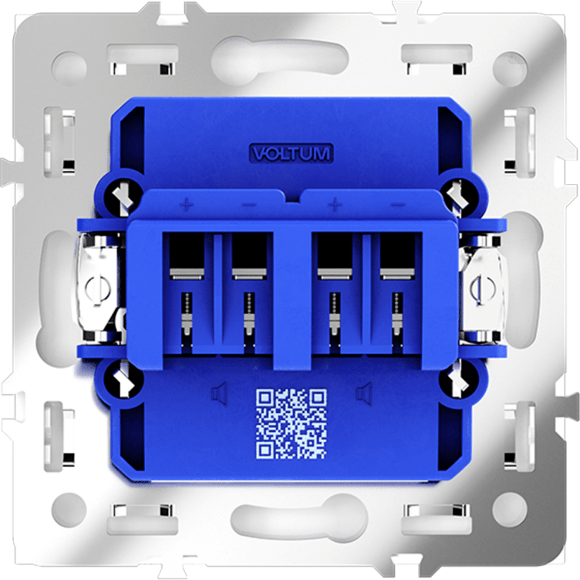 Розетка акустическая встраиваемая VOLTUM S70 4-местная, (белый глянцевый)