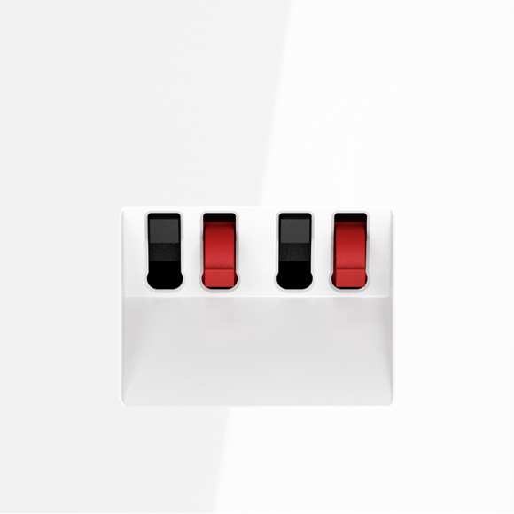 Розетка акустическая встраиваемая VOLTUM S70 4-местная, (белый глянцевый)