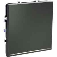 Выключатель встраиваемый VOLTUM S70 одноклавишный с подсветкой 10А, (титан)