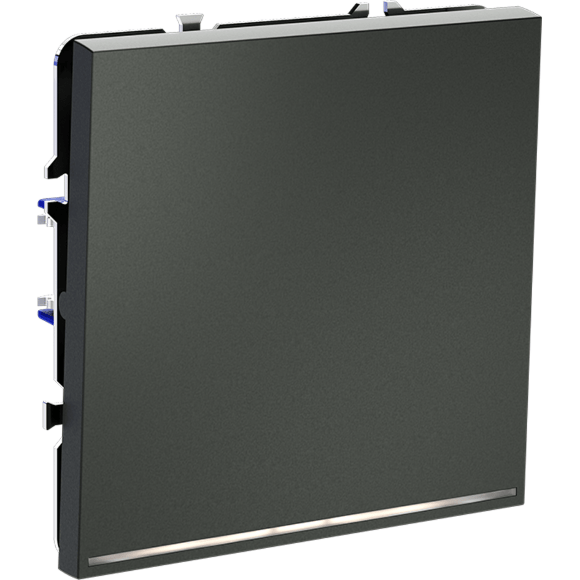 Выключатель встраиваемый VOLTUM S70 одноклавишный с подсветкой 10А, (титан)