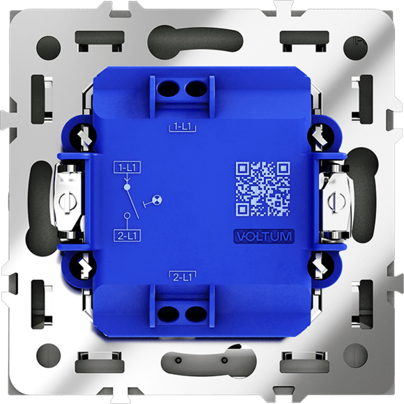 Выключатель встраиваемый VOLTUM S70 одноклавишный с подсветкой 10А, (титан)