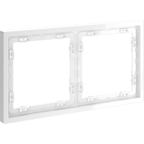 Рамка пластиковая VOLTUM S70 на 2 поста, (белый глянцевый)