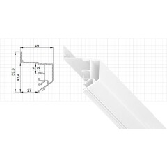 ST038.529.01.1 Парящий профиль под натяжной ПВХ потолок ST-Luce Белый Длина 2 000мм Светодиодные ленты