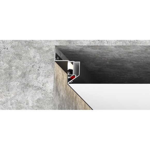 ST038.529.01.1 Парящий профиль под натяжной ПВХ потолок ST-Luce Белый Длина 2 000мм Светодиодные ленты