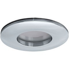Eglo Margo LED 97427 Встраиваемый точечный LED-светильник в стиле минимализм, 5 Вт, 220В, 3000К, 400 лм, CRI80, IP65, литой алюминий цвета хром и матовый пластиковый рассеиватель, диаметр 82 мм, высота встройки 55 мм