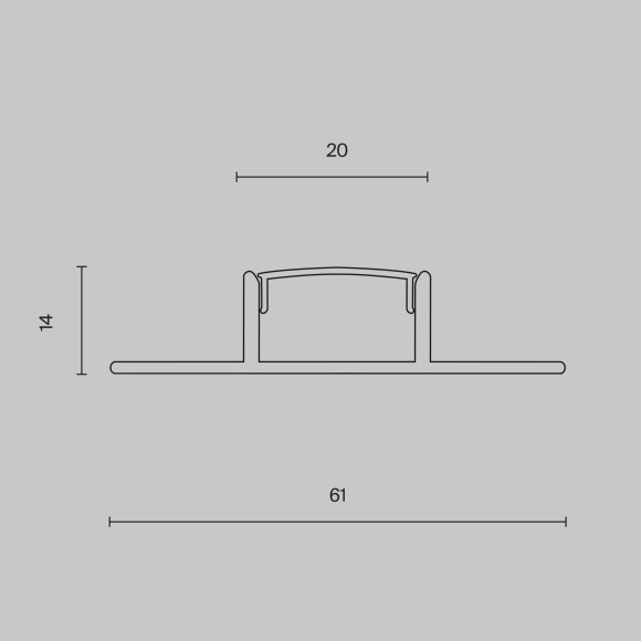 Алюминиевый профиль скрытого монтажа 61x14 ALM-6114-S-2M Алюминиевый профиль скрытого монтажа 61x14 ALM-6114-S-2M