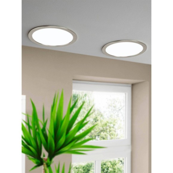 Светодиодный встраиваемый светильник EGLO FUEVA 5 99155, встроенный LED, CRI 80, сатиновая поверхность, диаметр 216 мм, врезное отверстие 205 мм, высота встройки 26 мм, 220В Светодиодный встраиваемый светильник EGLO FUEVA 5 99155, встроенный LED, CRI 80, сатиновая поверхность, диаметр 216 мм, врезное отверстие 205 мм, высота встройки 26 мм, 220В