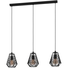 43693 Подвесной потолочный светильник (люстра) STYPE, 3Х40W, E27, L950, B200, H1100, сталь, черный