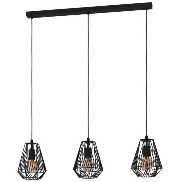 43693 Подвесной потолочный светильник (люстра) STYPE, 3Х40W, E27, L950, B200, H1100, сталь, черный