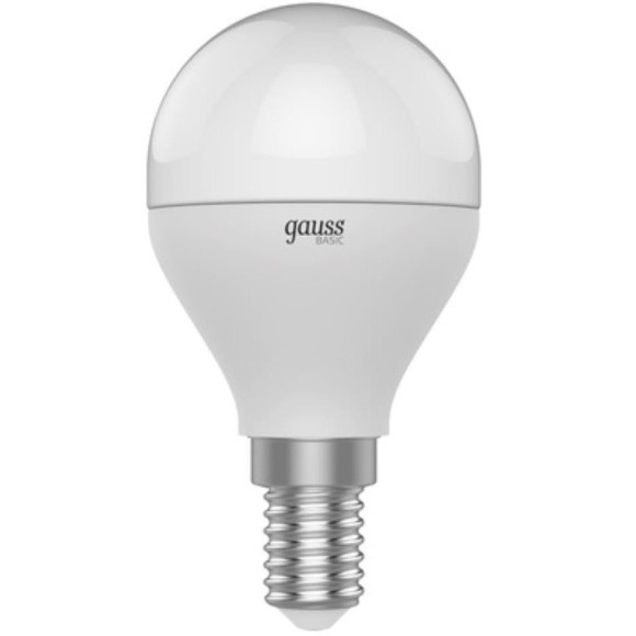 1053128 Лампа Gauss Basic Шар 7,5W 690lm 4100K E14 LED 1/10/100