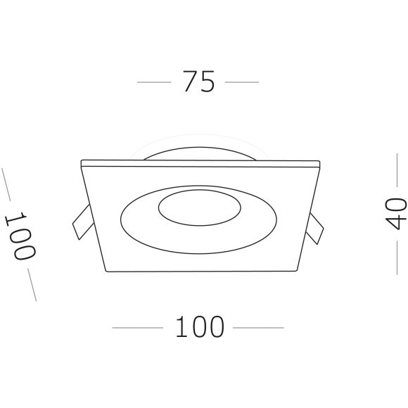ST259.508.01 Св-к встр. Белый GU10 1*50W IP44 L100xW100xH40 -V Без ламп Встраиваемые светильники