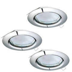 94236 Комплект светодиодных встраиваемых светильников PENETO, 3x3W (GU10), ?78, сталь, хром 94236 Комплект светодиодных встраиваемых светильников PENETO, 3x3W (GU10), ?78, сталь, хром