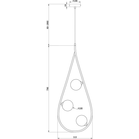 Подвесной светильник Freya FR4005PL-03B2 Perlina под лампы 3xG9 25W