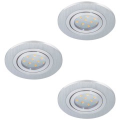 98639 Светод. компект встраив. светильников AREITIO регул., 3x5W(GU10), ?110, ЕТ115, 3х400lm, алюми