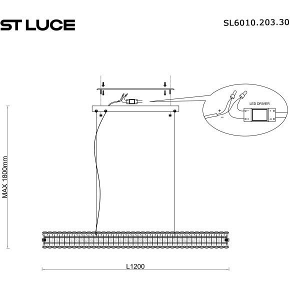 SL6010.203.30 Светильник подвесной ST-Luce Золотистый/Прозрачный LED 1*30W ESPIRA