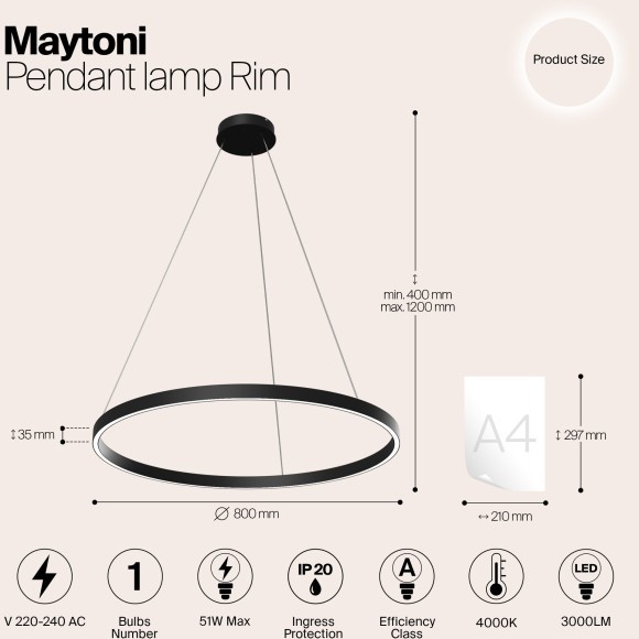 Подвесной светильник Maytoni MOD058PL-L42B4K