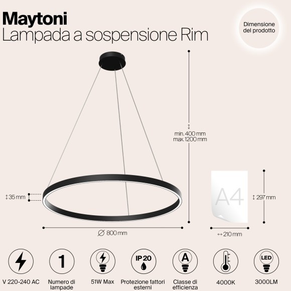 Подвесной светильник Maytoni MOD058PL-L42B4K