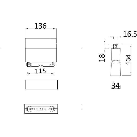 TR013-2-10W4K-W Трековый магнитный светодиодный светильник Maytoni Gravity CRI90+ 4000К 850Лм 120° 10Вт