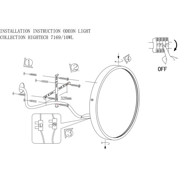Настенный светильник IP20 LED 10W 816Лм 3000K 220-240V LAVANDA 7169/10WL