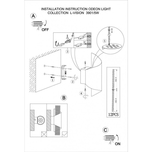 Бра Odeon Light 3901/5W MONICA светодиодная LED 5W Бра Odeon Light 3901/5W MONICA светодиодная LED 5W