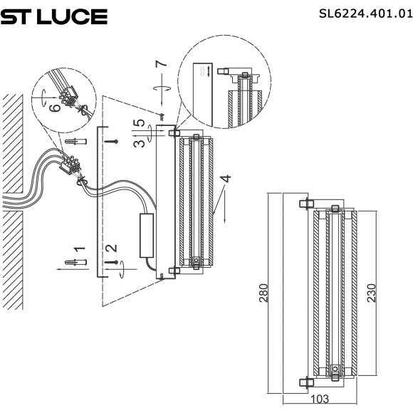 SL6224.401.01 Светильник настенный ST-Luce Черный/Прозрачный LED 1*8W 4000K BAMBOO SL6224.401.01 Светильник настенный ST-Luce Черный/Прозрачный LED 1*8W 4000K BAMBOO