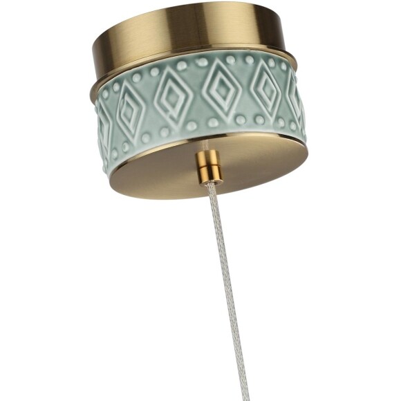 Odeon Light Exclusive LULU 5452/5L Декоративный светодиодный подвес-цилиндр с керамическим плафоном и основанием светлая бронза 5Вт 450Лм 3000K CRI80