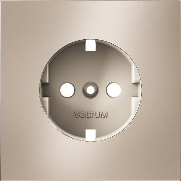 Накладка для розетки с заземлением, S70 Metal (платина)