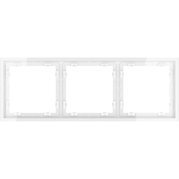 Рамка пластиковая VOLTUM S70 на 3 поста, (белый глянцевый)
