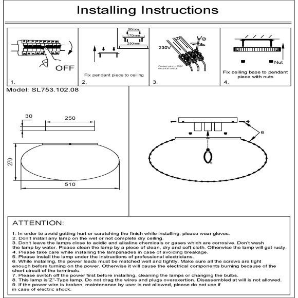 SL753.102.08 Люстра потолочная ST-Luce Хром/Хром, Прозрачный E14 8*40W CALATA
