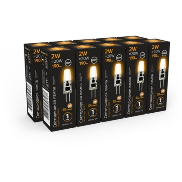 107707102 Лампа Gauss LED G4 AC220-240V 2W 190lm 2700K силикон 1/20/200 107707102 Лампа Gauss LED G4 AC220-240V 2W 190lm 2700K силикон 1/20/200