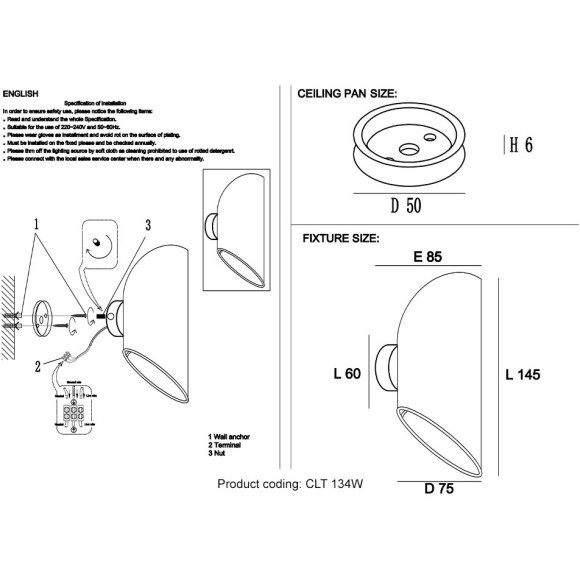 Бра Crystal Lux CLT 134W BL Бра Crystal Lux CLT 134W BL