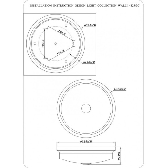 Настенно-потолочный светильник Odeon Light 4825/3C MARSEI под лампы 3xE14 3*40W