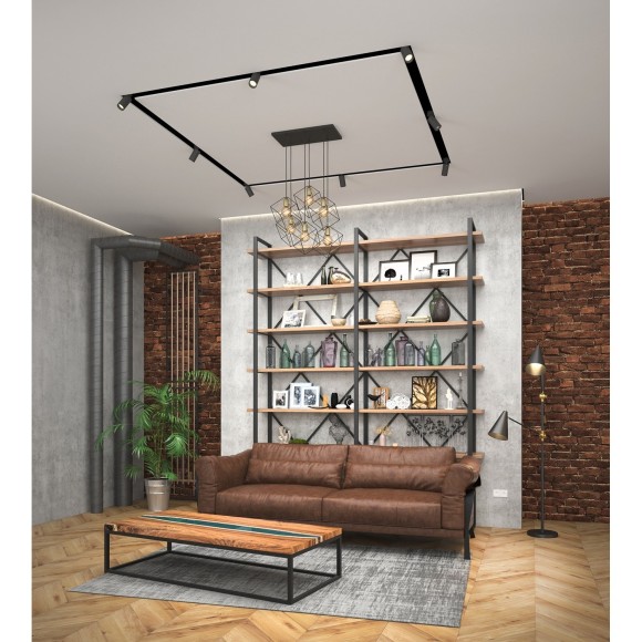 Профиль-ниша 2м черная для гарпунного натяжного потолка Denkirs Flod DK5850-BK