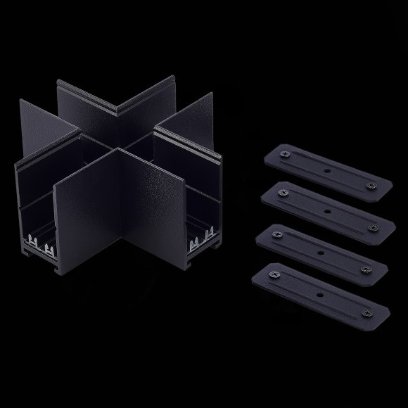 ST015.422.21 X-образный соединитель для накладного шинопровода черный SKYLINE 220