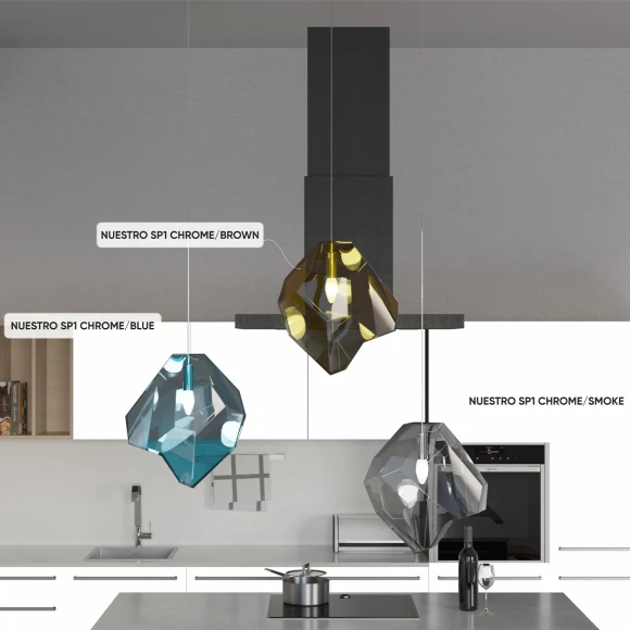 Светильник подвесной Crystal Lux NUESTRO SP1 CHROME/SMOKE Светильник подвесной Crystal Lux NUESTRO SP1 CHROME/SMOKE