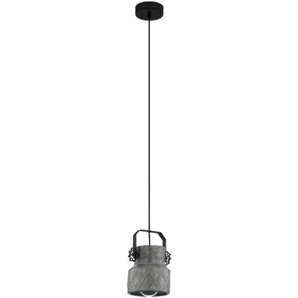 39854 Подвес HIlCOTT, 1х40W (E27), ?145, H1100, сталь, черный/сталь, оцинкованный