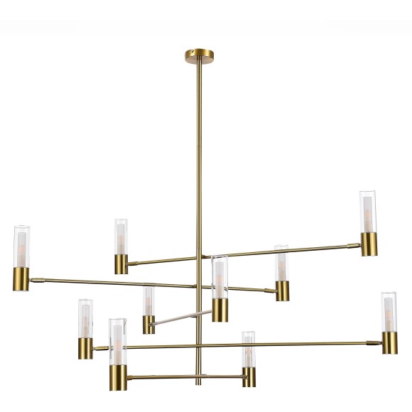 SL1239.303.10 Люстра потолочная ST-Luce Латунь/Белый, Прозрачный G9 10*5W 4000K VITRA