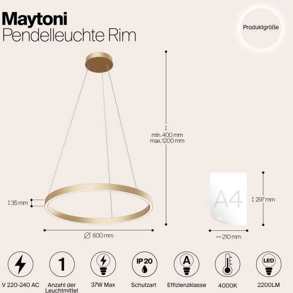 Подвесной светильник Maytoni MOD058PL-L32BS4K