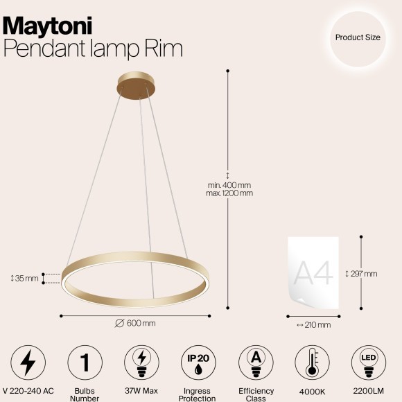Подвесной светильник Maytoni MOD058PL-L32BS4K