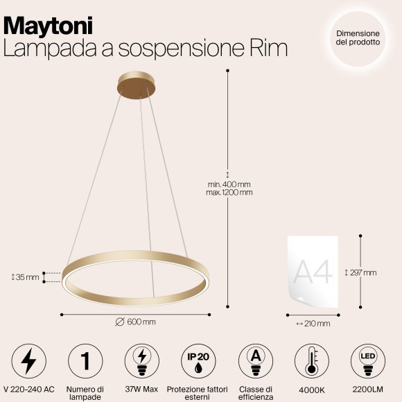 Подвесной светильник Maytoni MOD058PL-L32BS4K
