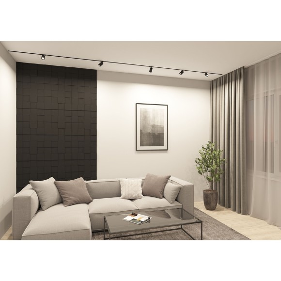 Однофазный двужильный трековый светильник Denkirs DK6201-BK SOLID Tube под сменную лампу GU5.3