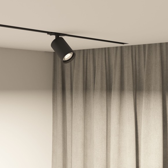 Однофазный двужильный трековый светильник Denkirs DK6201-BK SOLID Tube под сменную лампу GU5.3