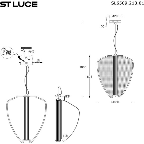 SL6509.213.01 Светильник подвесной ST-Luce Золотистый/Прозрачный LED 1*75W 4000K FESALE