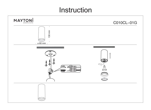 Потолочный светильник Technical C010CL-01G