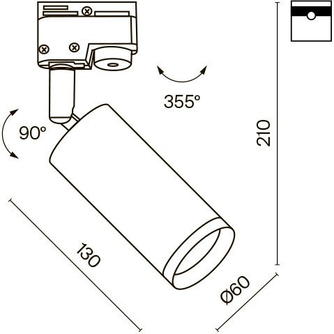 Однофазный двужильный трековый светильник Maytoni Unity TR004-1-GU10-W Focus под сменную лампу GU10