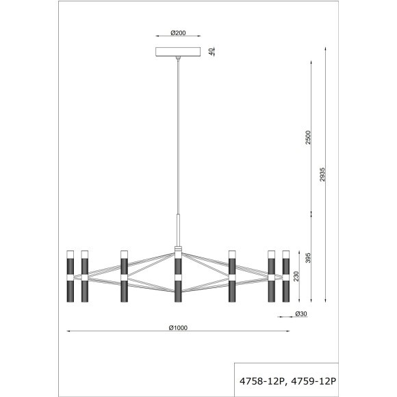 Подвесная люстра Favourite 4758-12P Blick