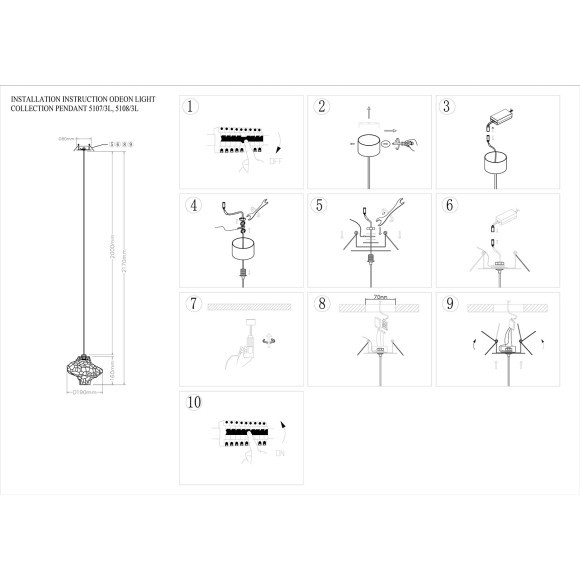 Подвес LED 194Лм 3W 4000K ORDI 5107/3LA