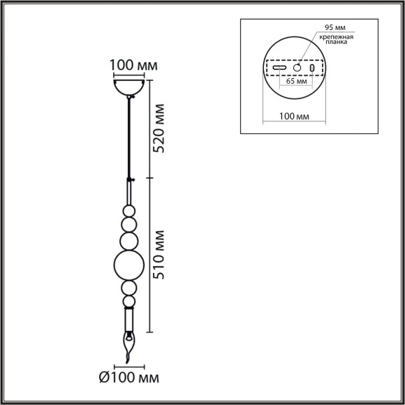 Подвес E14 40W 220V NANA 8260/1 Подвес E14 40W 220V NANA 8260/1